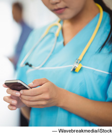 Nurse with cell phone