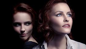 Two views of a woman