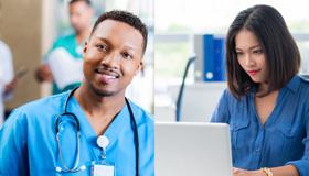 Man and woman working together