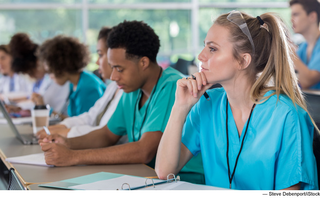 Image of students in scrubs