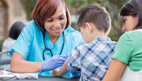 Two women with child