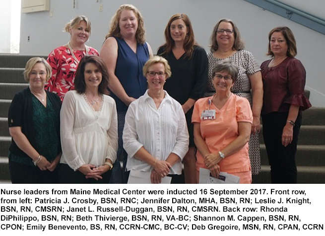 STTI chapter amends charter to include practice setting Nurse leaders from Maine Medical Center