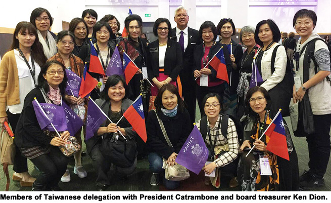 Members of Taiwanese delegation with President Catrambone and board treasurer Ken Dion