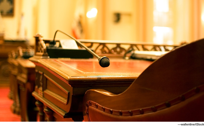 Desk and chair with microphone
