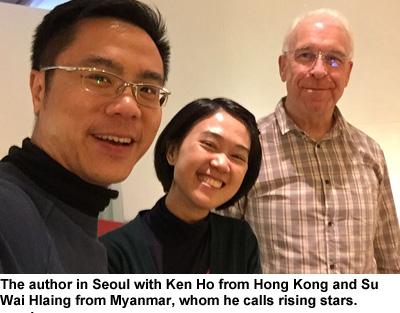 Roger Watson with Ken Ho and Su Wai Hlaing