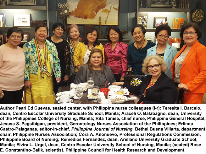 Pearl Ed Cuevas with her Philippine nurse colleagues