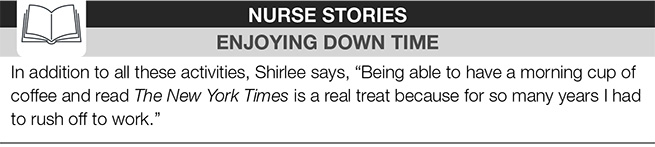 Nurse Stories: Enjoying down time Nurse Stories: Shirlee Davidson