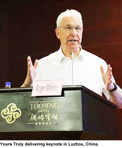Roger Watson delivering keynote in China.