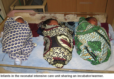 Infants sharing incubator