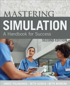 Mastering Simulation: A Handbook for Success cover with four nurses discussing a chart.