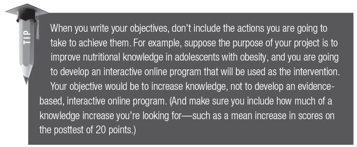 TIP: When you write your objectives