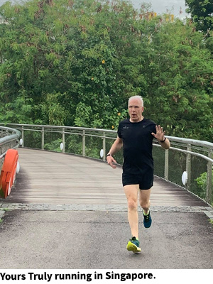 Roger Watson running in Singapore.