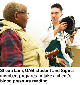 Nursing students and chapter members serve through volunteering