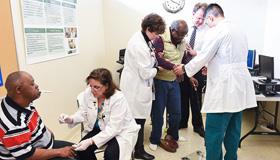 Nursing students and chapter members serve through volunteering