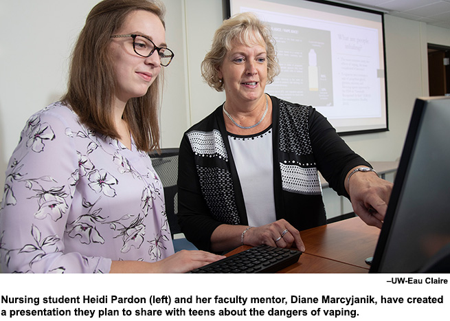 Nursing student partners with professor to warn about dangers of vaping Nursing student partners with professor to warn about dangers of vaping