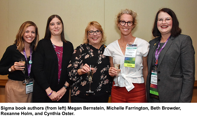 Sigma hosts reception at Magnet Megan Bernstein, Michelle Farrington, Beth Browder, Roxanne Holm, and Cynthia Oster.
