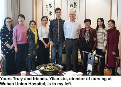 Roger Watson with Wuhan colleagues
